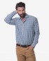 Regular Fit Blue & Brown Check Bamboo Shirt