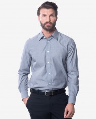 Tailored Fit Ash Grey Fil-a-Fil Cotton Shirt – Classic Point Collar 1