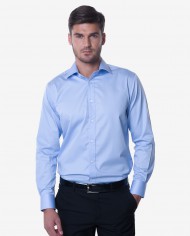 Tailored Fit Light Blue Twill Easy Iron Cotton Shirt – Cutaway Collar 1