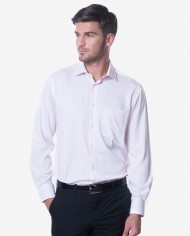 Tailored Fit White & Pink Striped Bamboo Shirt 1
