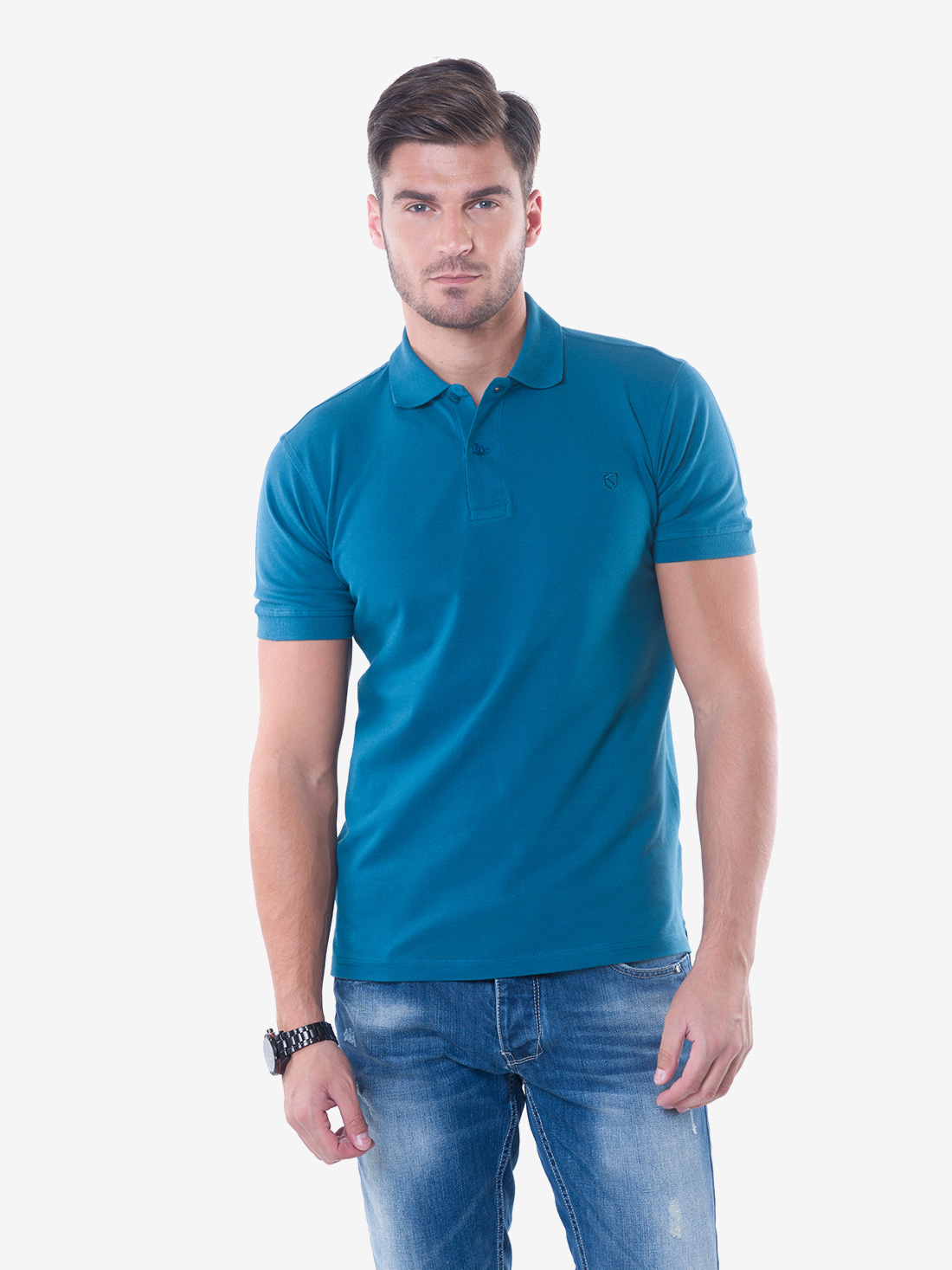 Kal Jacobs Classic Fit Turkish Teal Polo Shirt
