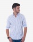 Tailored White & Blue Pencil Stripe Cotton Shirt