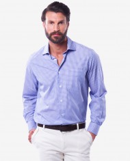 Tailored Fit Blue & Pink Gingham Bamboo Shirt 1