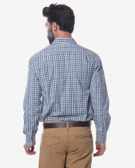 Regular Fit Blue & Brown Check Bamboo Shirt 2