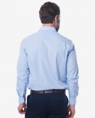 Regular Fit White & Blue Check 120s Cotton Twill Shirt – Cutaway Collar 2