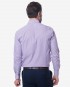Tailored Fit White & Purple Stripe Cotton Shirt - Button-Down Collar