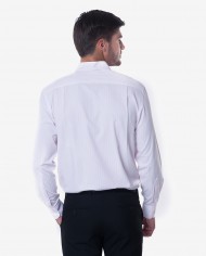 Regular Fit White & Pink Striped Bamboo Shirt 2