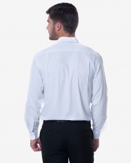 Regular Fit White & Blue Striped Bamboo Shirt 2