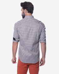 Tailored Fit Brown Black & White Gingham Cotton Shirt 2