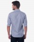 Tailored Fit Dark Blue Shadow Cotton Stripe Shirt