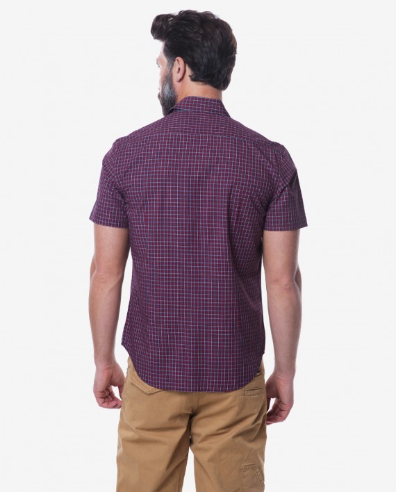 Casual Fit Red Plaid Bamboo Shirt 2