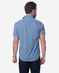 Casual Fit Blue Plaid Bamboo Shirt 2