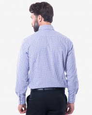 Tailored Fit Blue & Lavender Check Button-Down Collar Bamboo Shirt 2