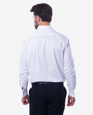 Regular Fit White Twill Double Cuff Cotton Shirt – Classic Point Collar 2