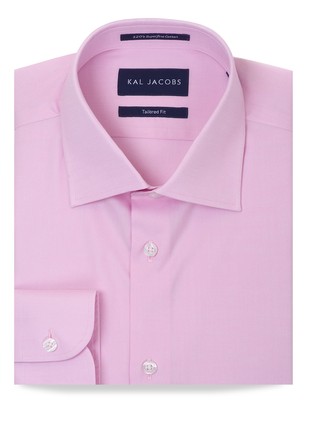 Tailored Fit Pink Pinpoint Oxford 120s Cotton Shirt - Kal Jacobs