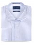 Tailored Fit Blue Shadow Stripe 120s Cotton Double Cuff Shirt