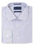 Tailored Fit Blue & Gold Stripe Easy Care Cotton Shirt