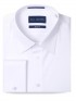Regular Fit White Twill 120s Cotton Double Cuff Shirt