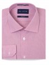 Tailored Fit Red Micro-Checked Easy Care Cotton Shirt
