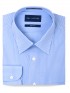 Regular Fit Blue & White Reverse Bengal Stripe Cotton Shirt