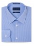 Regular Fit  Blue Micro Gingham Cotton Shirt