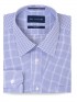 Tailored Fit Blue Grid Check Cotton Shirt