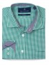 Tailored Fit Green Gingham Cotton Shirt