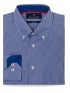 Tailored Fit Blue Check Cotton Shirt