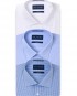 Tailored Fit White, Blue & Gingham Cotton Shirts – Set of 3