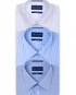 Regular Fit Blue Stripes & Checks Cotton Shirts – Set of 3